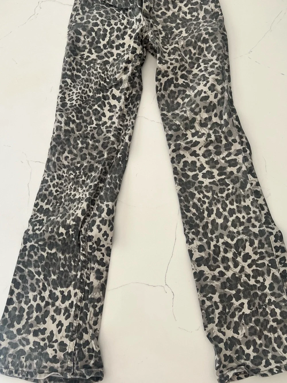 Girls Abercrombie Leopard Print Flared jeans